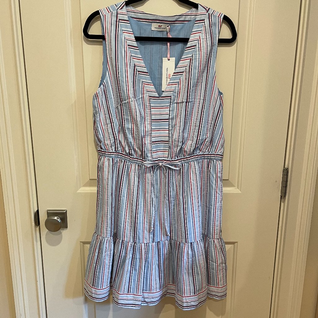 Nwt Vineyard Vines Striped Seersucker Dress